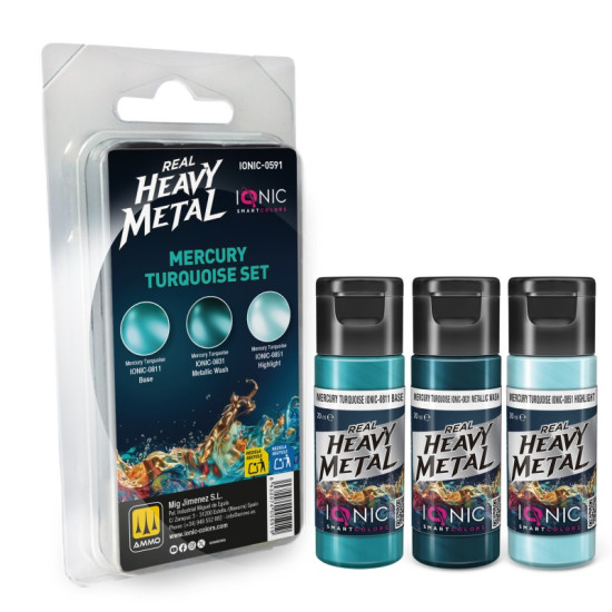 Ionic Real Heavy Metal Mercury Turquoise Set 0591