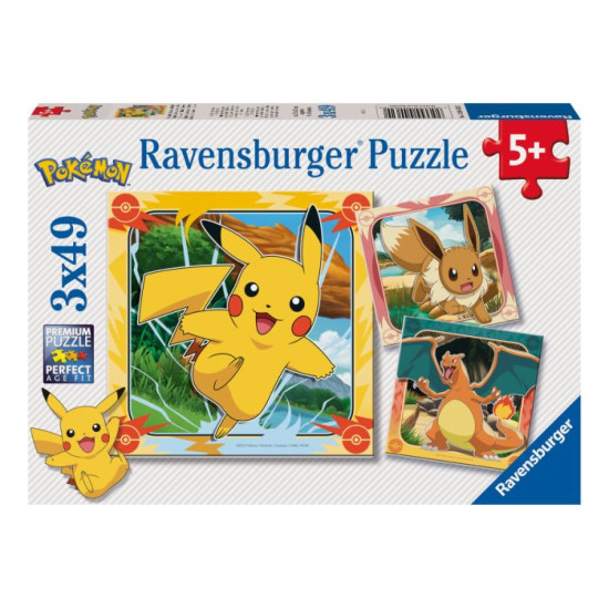 Ravensburger Pokemon 49 Piece Jigsaw Puzzle 3 Pack