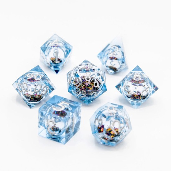 TTD Arcane Prism Liquid Core Sharp Edged Dice 7 Piece Set