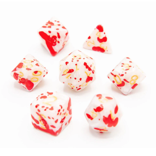 TTD Bloodstained Ivory Acrylic Dice 7 Piece Set