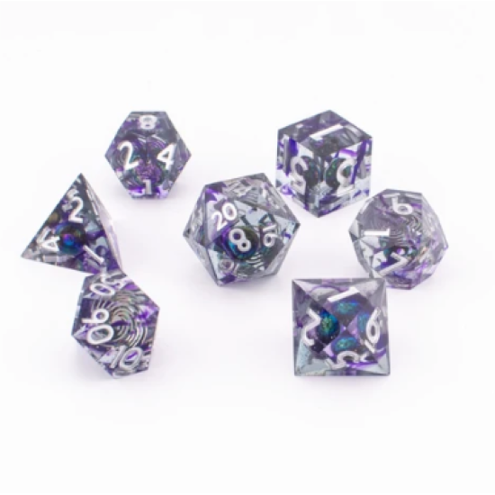 TTD Celestial Orbit Sharp Edged Dice 7 Piece Set