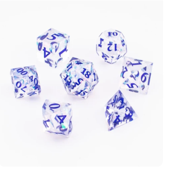 TTD Crystal Current Sharp Edged Dice 7 Piece Set