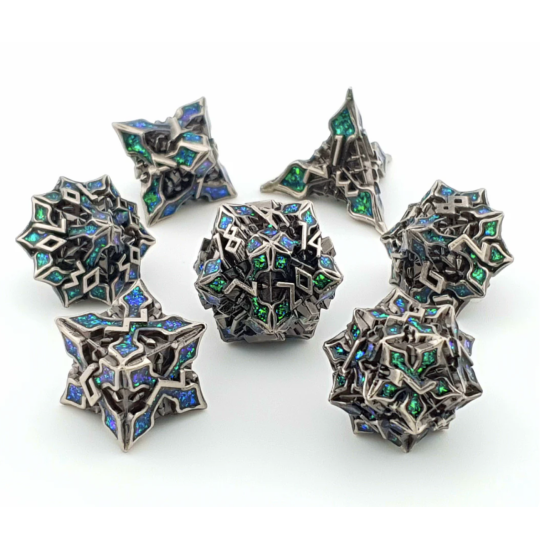 TTD Emerald Glade Metal Dice 7 Piece Set