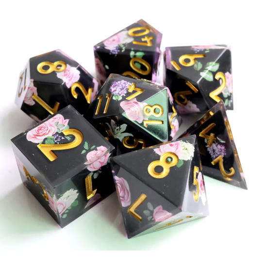 TTD Floral Tsundere Art Core Dice 7 Piece Set