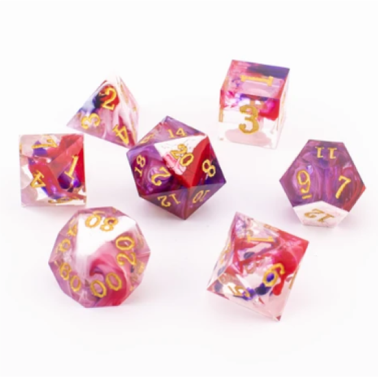 TTD Jesters Gambit Sharp Edged Dice 7 Piece Set