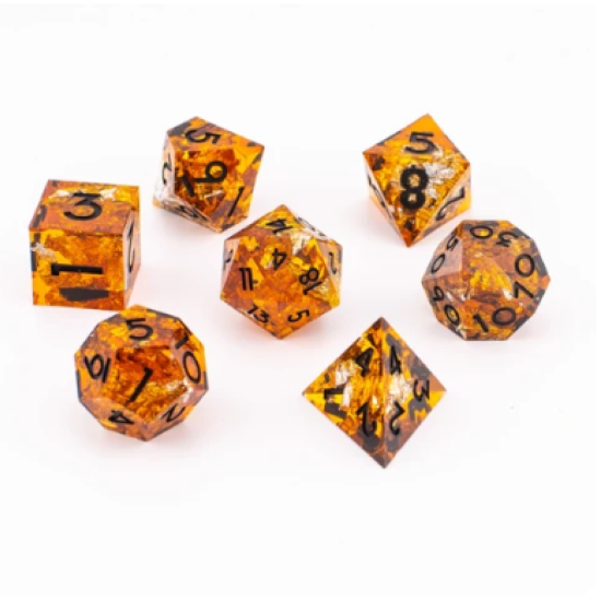 TTD Molten Ember Sharp Edged Dice 7 Piece Set